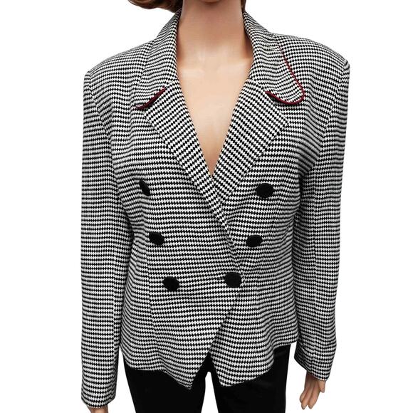 Vintage Ann Taylor Blazer Jacket Made in USA Size 8 Harlequin Diamond Print - Picture 1 of 12